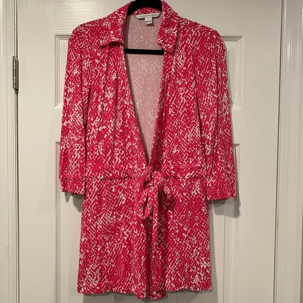 DVF Celeste Romper In Pink Serpent Snake Print - Picture 2 of 4